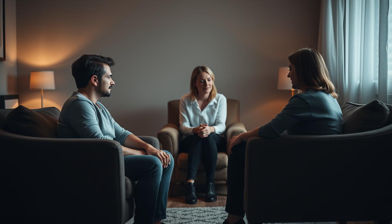 Shield Bearer | How Does Couples Therapy Work? couples in therapy session with licensed therapist in Houston