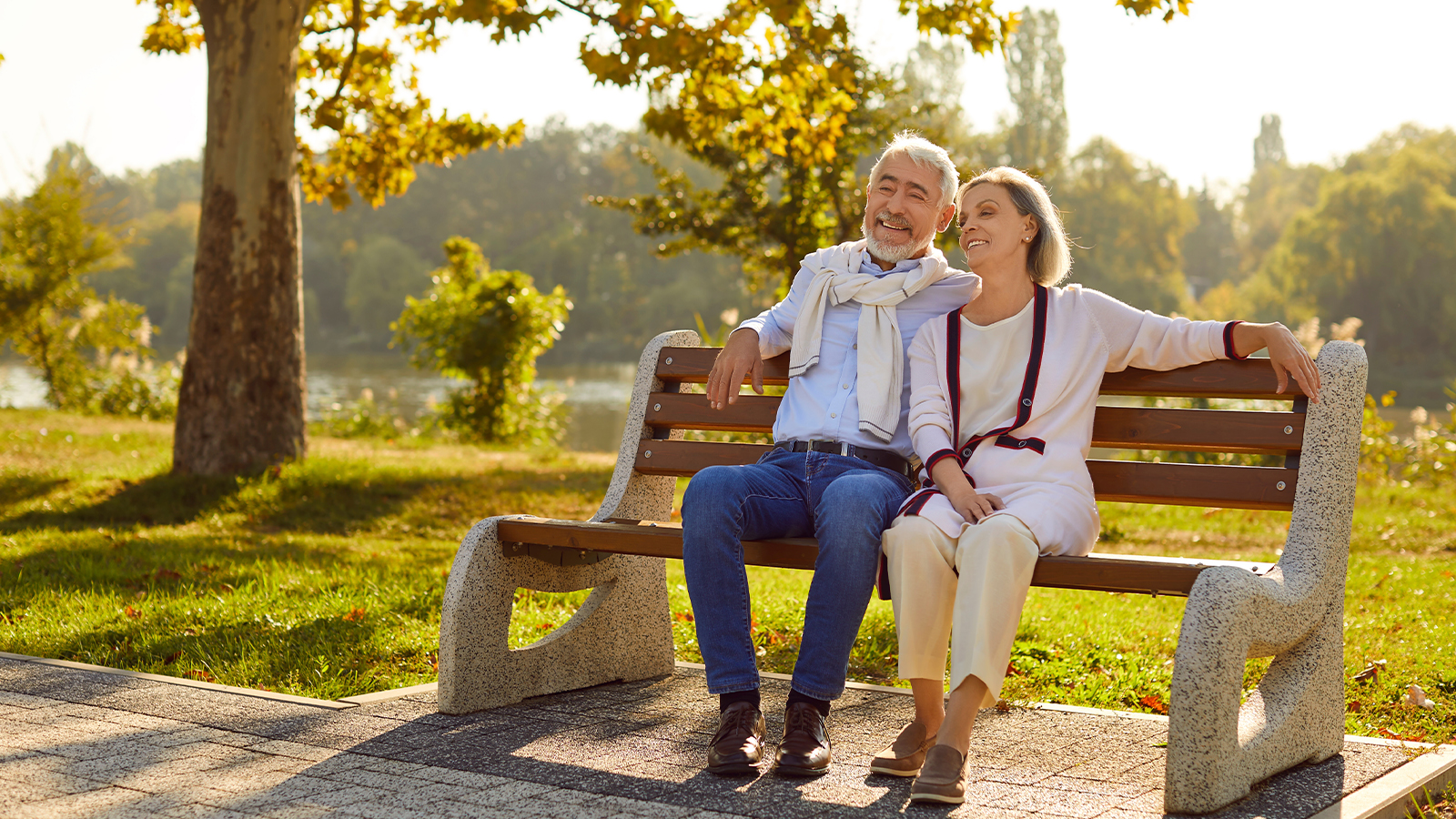 Happy couple in the park
