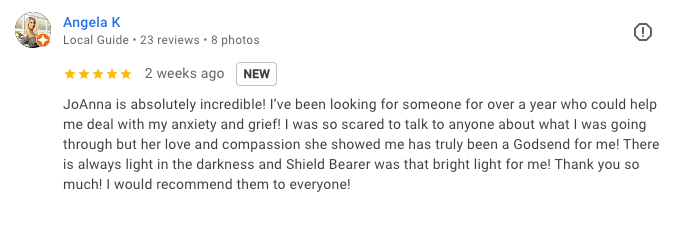 Shield Bearer | Home Shield Bearer Google Review Angela K